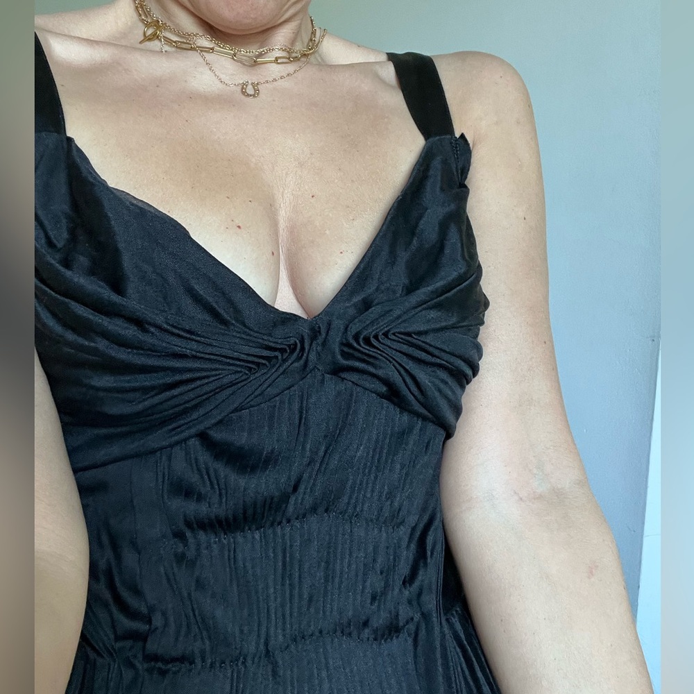 Stunning Prada short silk evening or day dress. Chiffon inside/ pleats